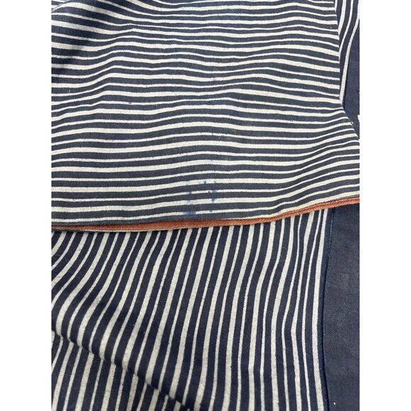 Traditional Japanese Happi Coat Kanji Print Striped Open Front Size Fits L-XL - Picture 14 of 16
